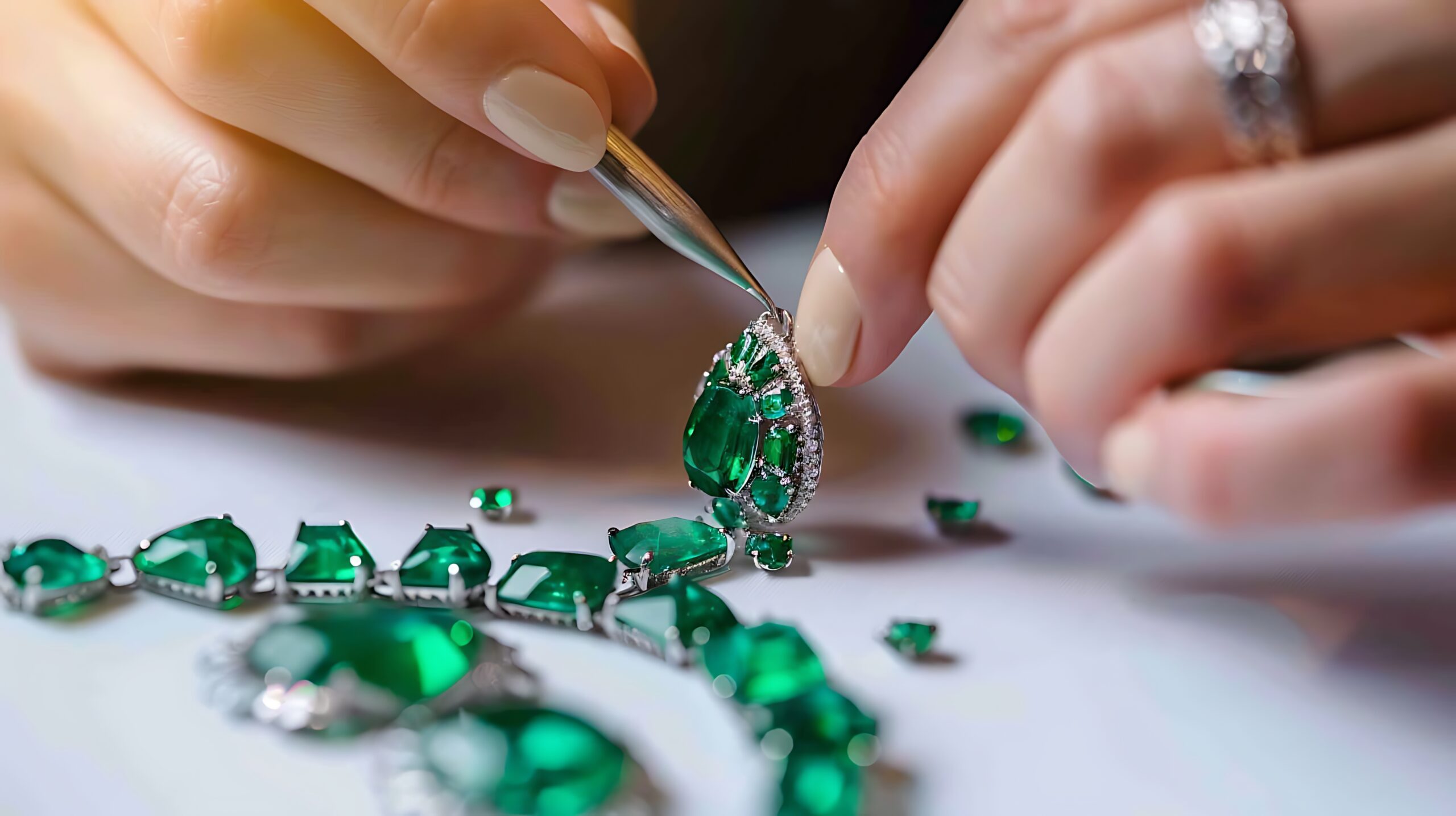 Emerald color jewellery making